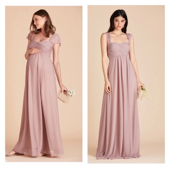 NWT BIRDY GREY Maria Convertible Maxi Dress Mauve Pink Blush Pink XS Bridesmaid - Picture 1 of 8